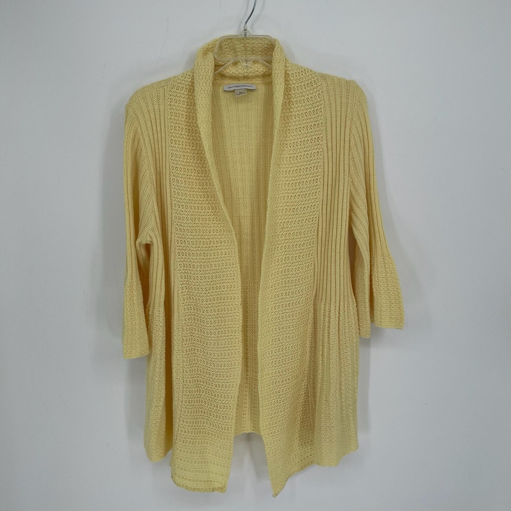 Christopher &‎ Banks Women's Yellow Open Front Cardigan Sweater Size XL